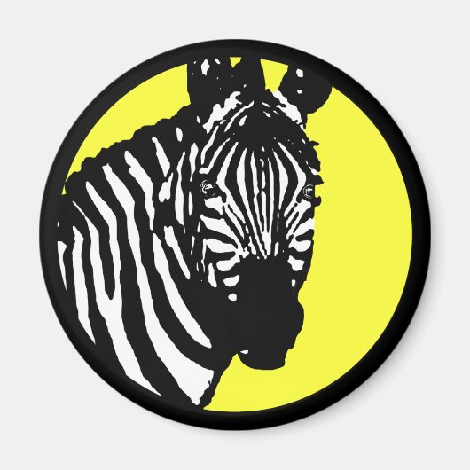 zebra. Farbe anpassbarer Kreis. Magnet (Vorne)
