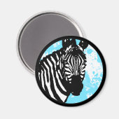 zebra. Farbe anpassbarer Kreis. Magnet (Vorderseite/Rückseite)