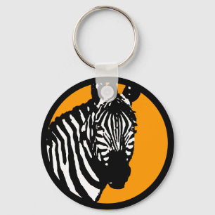 zebra. Farbe anpassbarer Kreis. Schlüsselanhänger