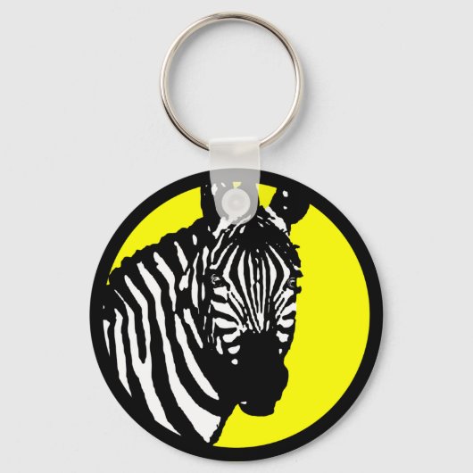 zebra. Farbe anpassbarer Kreis. Schlüsselanhänger (Vorderseite)