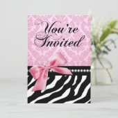 Zebra Faszination 40. Geburtstagsfeier Party Einladung (Stehend Vorderseite)