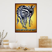 Zebra Fat Hintern Poster (Küche)