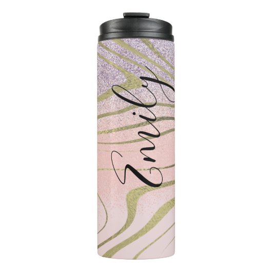 Zebra Faux Gold Thermosbecher (Vorderseite)