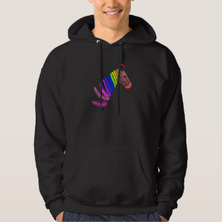 Zebra Feathers LGBTQ Flag Pride Month Proud LGBTQ Hoodie