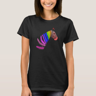 Zebra Federn LGBTQ Flagge Pride Monat Stolz LGBTQ T-Shirt