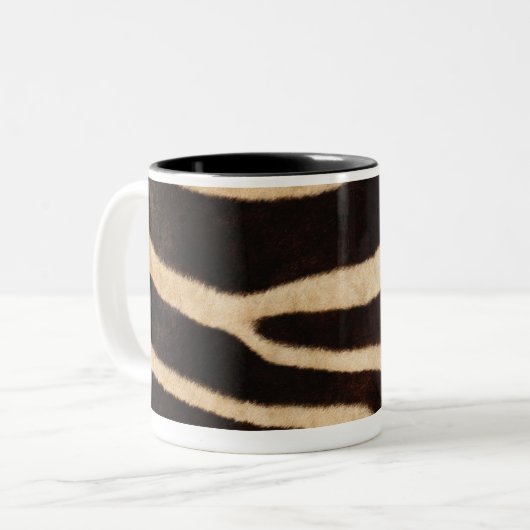 Zebra-Fell 2 Zweifarbige Tasse (Vorderseite Links)
