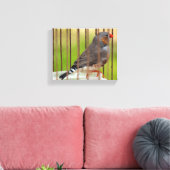 Zebra Finch Bird in Cage Leinwanddruck (Insitu (Wohnzimmer))