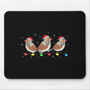 Zebra Finch Bird Weihnachtsbeleuchtung Funny Pet X Mousepad