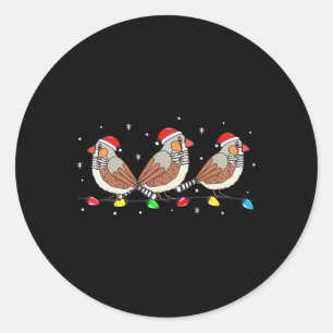 Zebra Finch Bird Weihnachtsbeleuchtung Funny Pet X Runder Aufkleber