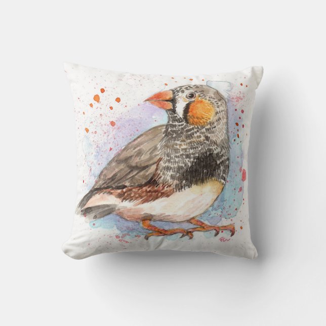 Zebra Finch Kissen (Vorderseite)