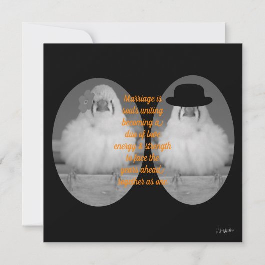 Zebra Finch mit Hochzeitsfeier Einladung (Rückseite)