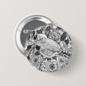 Zebra-Finch und Rose-Buschtinte zeichnend Button (Vorne & Hinten)