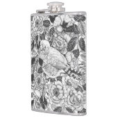 Zebra-Finch und Rose-Buschtinte zeichnend Flachmann (Links)