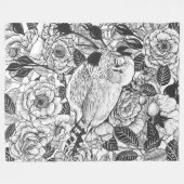 Zebra-Finch und Rose-Buschtinte zeichnend Fleecedecke (Vorderseite (Horizontal))