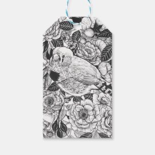 Zebra-Finch und Rose-Buschtinte zeichnend Geschenkanhänger