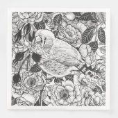 Zebra-Finch und Rose-Buschtinte zeichnend Serviette (Vorderseite)