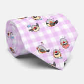 Zebra Finish niedlicher Cartoon rosa kariertes Mus Krawatte (Gerollt)