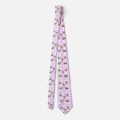 Zebra Finish niedlicher Cartoon rosa kariertes Mus Krawatte (Rückseite)