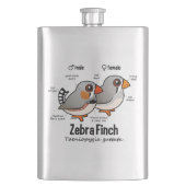 Zebra-Fink-Statistiken Flachmann (Vorderseite)