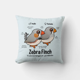 Zebra-Fink-Statistiken Kissen
