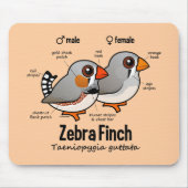Zebra-Fink-Statistiken Mousepad (Vorne)