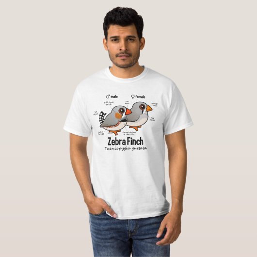 Zebra-Fink-Statistiken T-Shirt (Vorne ganz)