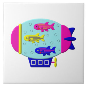 Zebra-Fisch in einem Zeppelin Fliese