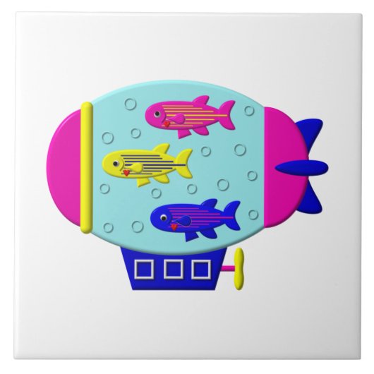 Zebra Fisch in einem Zeppelin Fliese (Vorderseite)