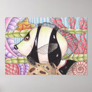 Zebra Fish Abstrakt Poster