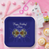 Zebra Fish Kiss Birthday Name Age Pappteller (Party)