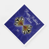 Zebra Fish Kiss Custom Event Name Age Serviette (Ecke)