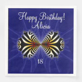 Zebra Fish Kiss Custom Event Name Age Serviette (Vorderseite)