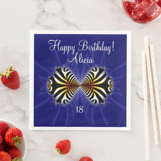 Zebra Fish Kiss Custom Event Name Age Serviette (Beispiel)