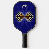 Zebra Fish Kiss Mit Monogramm Pickleball Schläger (Vorderseite)