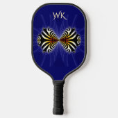 Zebra Fish Kiss Mit Monogramm Pickleball Schläger (Rückseite)