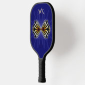 Zebra Fish Kiss Mit Monogramm Pickleball Schläger (Links)