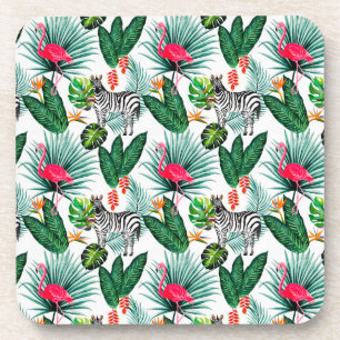 Zebra & Flamingo Getränkeuntersetzer