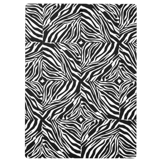 Zebra-Flechtmäntel in Schwarzweiß Klemmbrett (Rückseite)