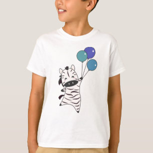 Zebra fliegt mit Balloons hoch, süße Tiere T-Shirt