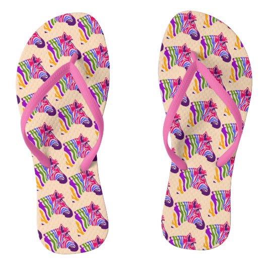 Zebra Flip Flops Badesandalen (Fußbett)