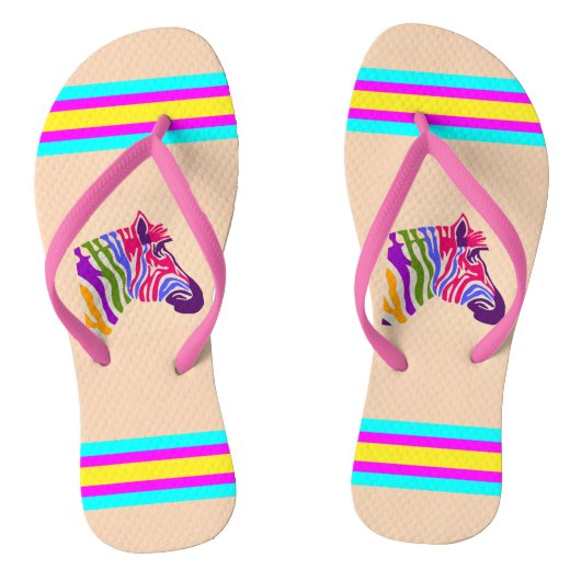 Zebra Flip Flops Badesandalen (Fußbett)