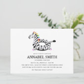 Zebra Float Birthday Pool Party Einladung (Stehend Vorderseite)