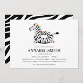 Zebra Float Birthday Pool Party Einladung (Vorne/Hinten)