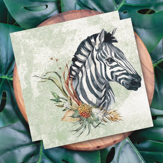 Zebra Floral Card
