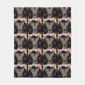 Zebra Floral Heart Pattern Fleecedecke (Vorderseite)