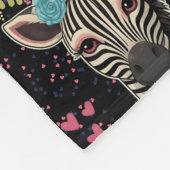 Zebra Floral Heart Pattern Fleecedecke (Ecke)