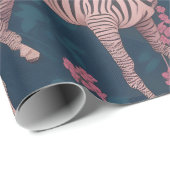 Zebra Floral Personalisiertes Muster Geschenkpapier (Rolleneckpunkt)