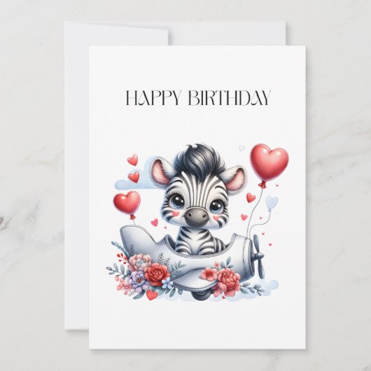 Zebra-Flugzeug-Geburtstag (Vorderseite)