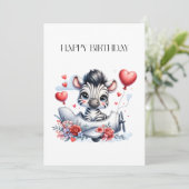 Zebra-Flugzeug-Geburtstag Ankündigung (Stehend Vorderseite)