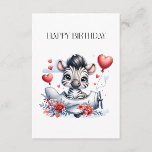 Zebra-Flugzeug-Geburtstag Begleitkarte